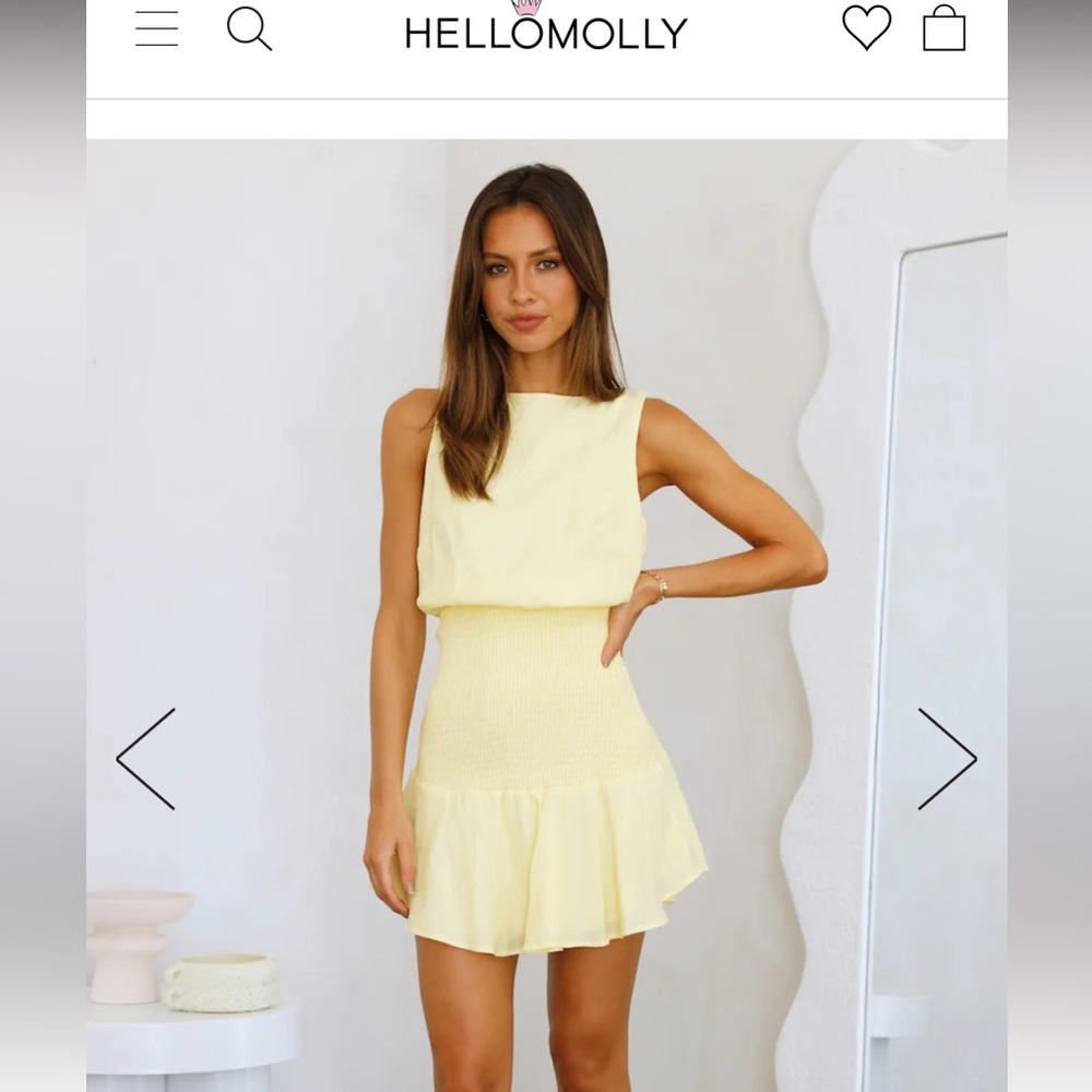 Hello Molly NWT Meadow Flower mini dress Lemon Sz M
